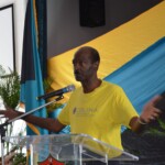 Carlton Adderley, Assistant Operations Manager/HR Administrator of Colina General Insurance Agents & Brokers Ltd. addressing individuals who attended the Post-storm Advisory Clinic for those affected by Hurricane Dorian. The event was held at the Geoffrey Brown Auditorium of the Queen’s College Campus on Village Road.