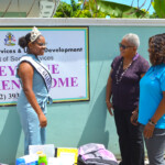 (l to r) Arielle Arthur, Jr. Miss Galaxy Bahamas, Sharon Williams, Administrator, Bilney Lane Children's Home and Jacqueline Gardiner, Underwriting Manager, Colina General Insurance Agents & Brokers Ltd discuss the positive impact of CGIA’s donation.
